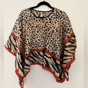 Scarf Poncho Animal Print